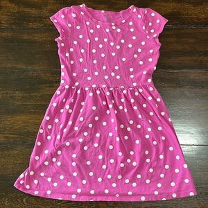 Carters pink dress with white polka dots